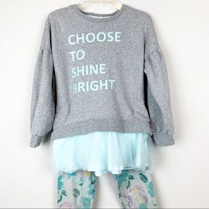 Oversized sweatshirt with tulle tutu-style bottom